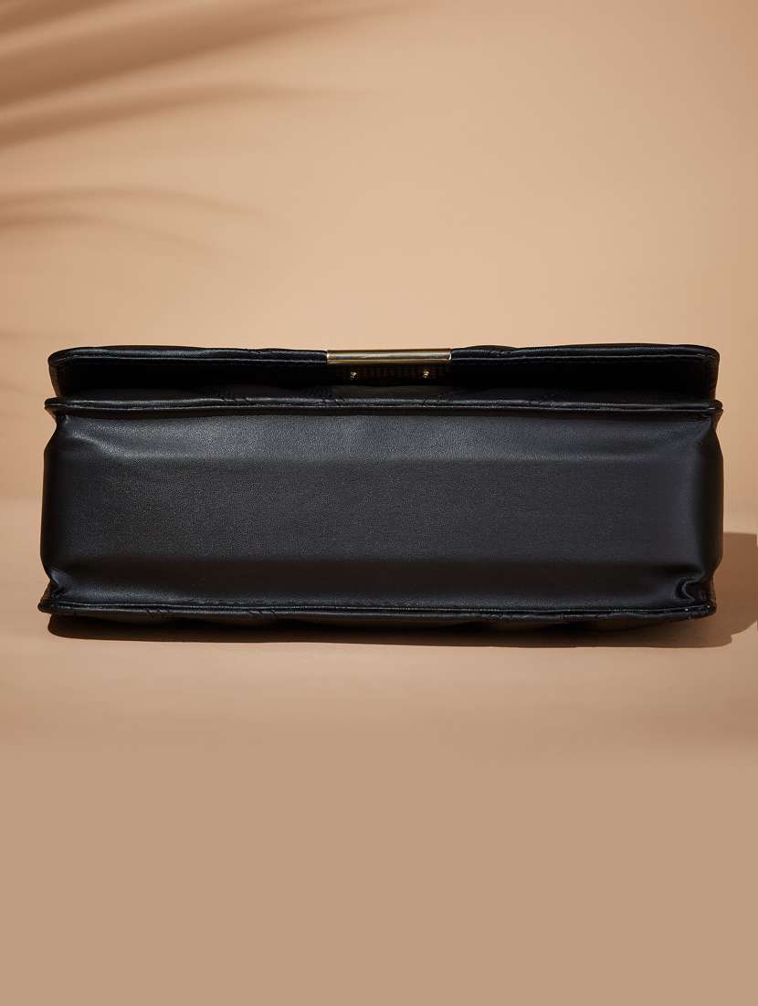 black leatherette (pu) sling bag - 21465501 - Standard Image - 3