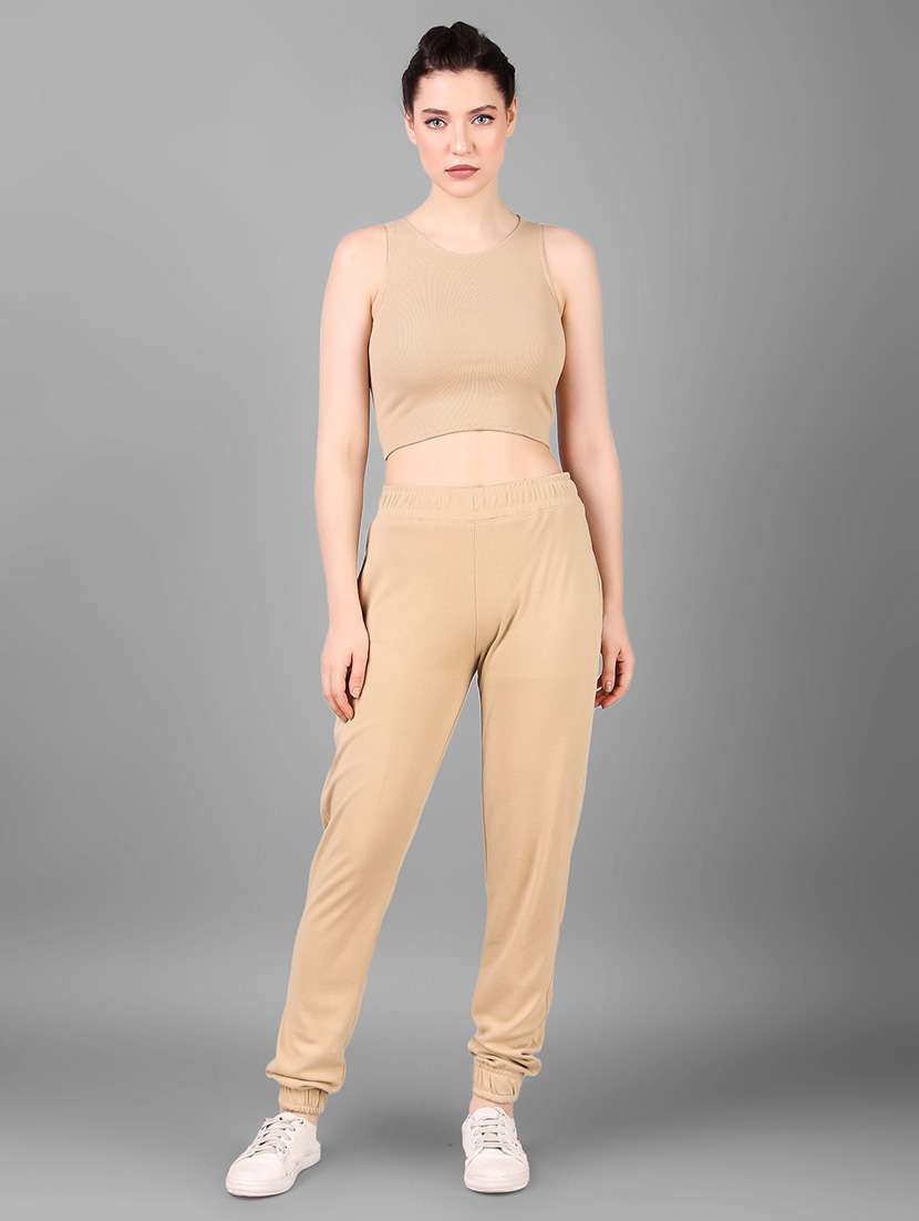 women beige solid top and trouser co-ord set - 21465534 - Zoom Image - 0