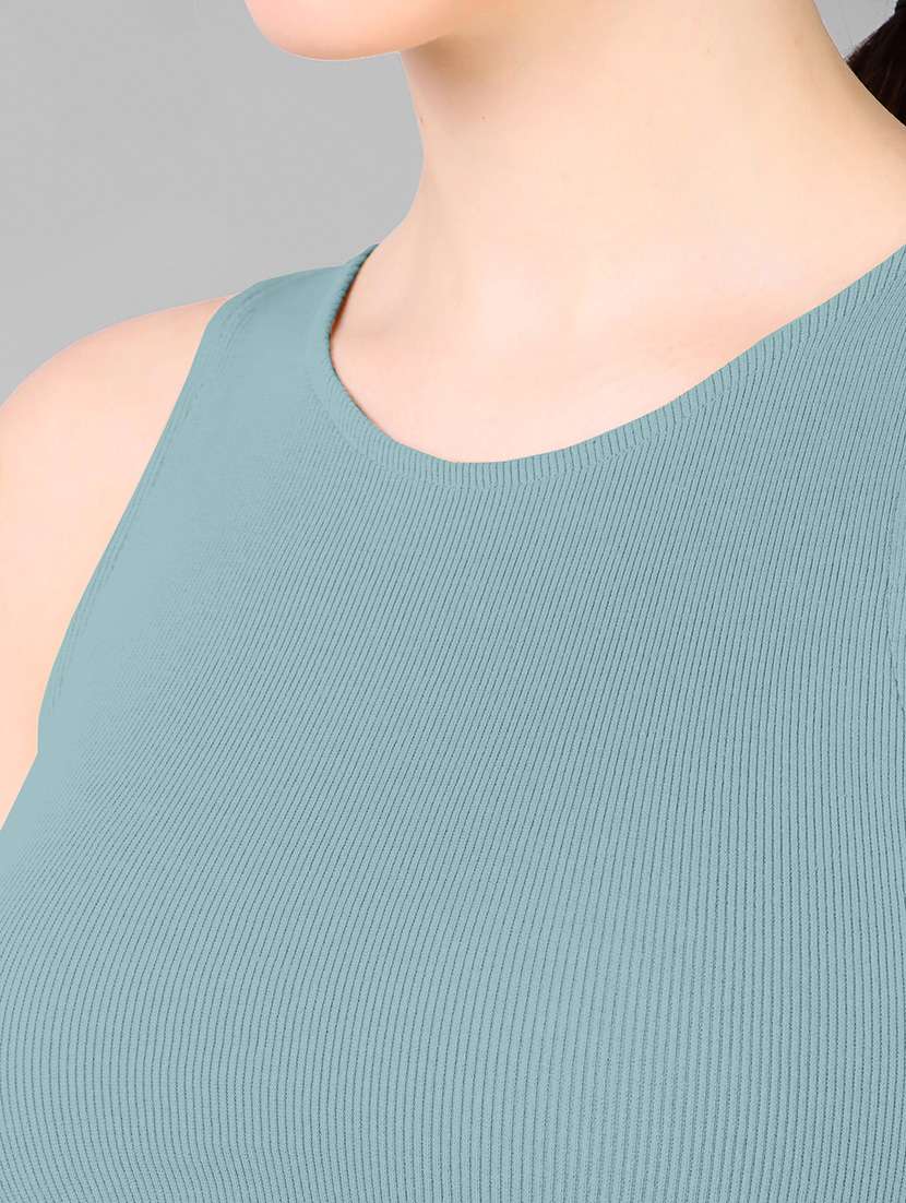 women blue solid top and trouser co-ord set - 21465540 -  Standard Image - 3