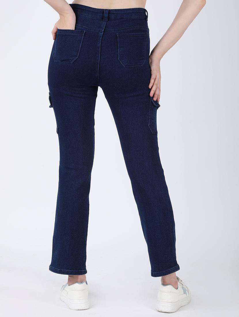 navy blue denim cargos - 21465866 - Standard Image - 3
