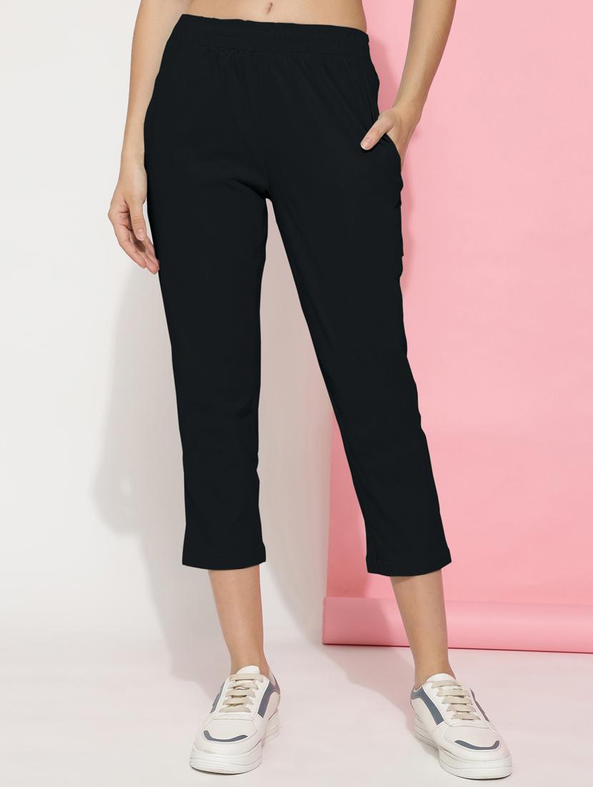 women solid mid rise calf legth trouser - 21466137 - Zoom Image - 0