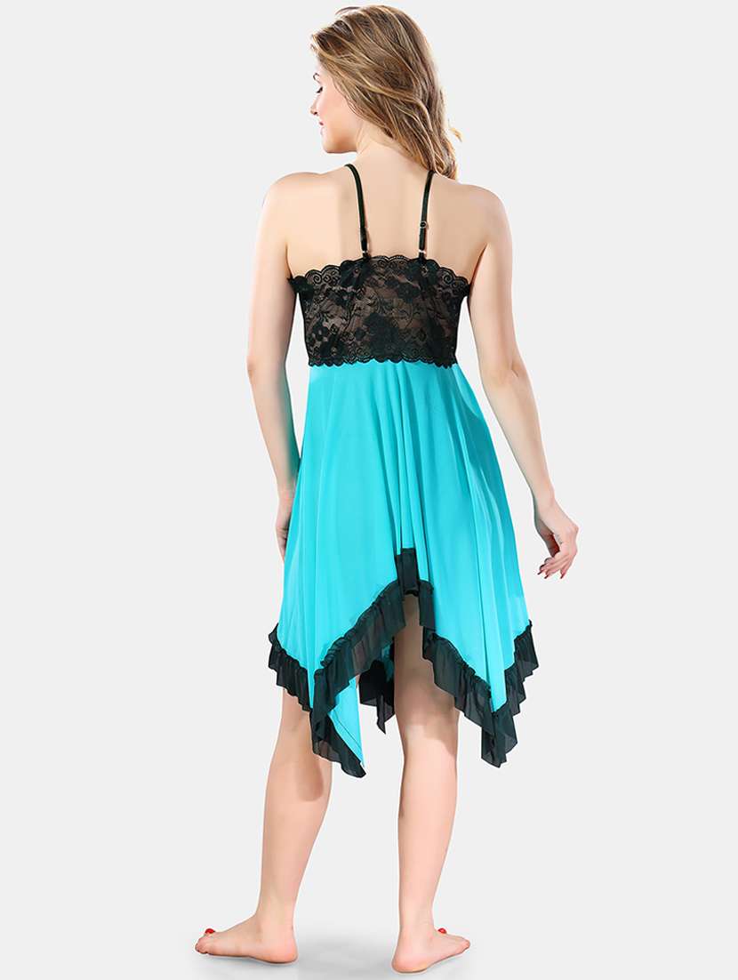 women lace detailed net babydoll - 21466200 -  Standard Image - 3