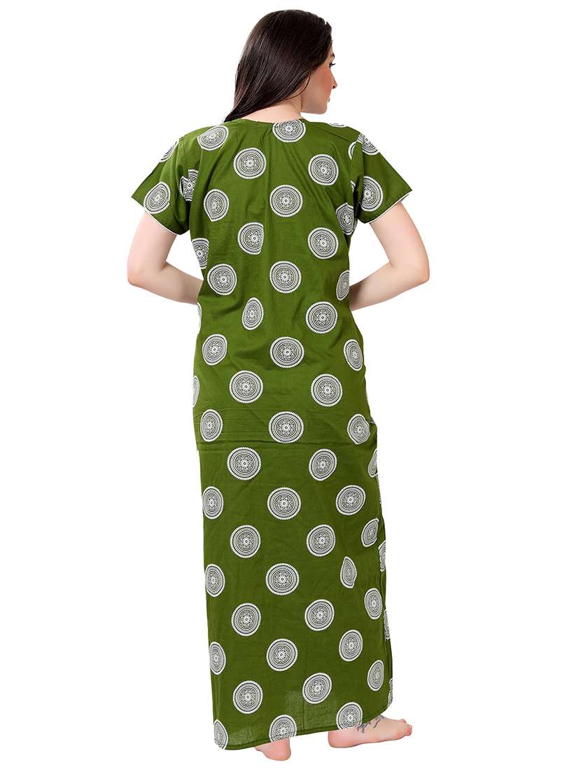 women round neck printed nighty - 21466474 -  Standard Image - 3