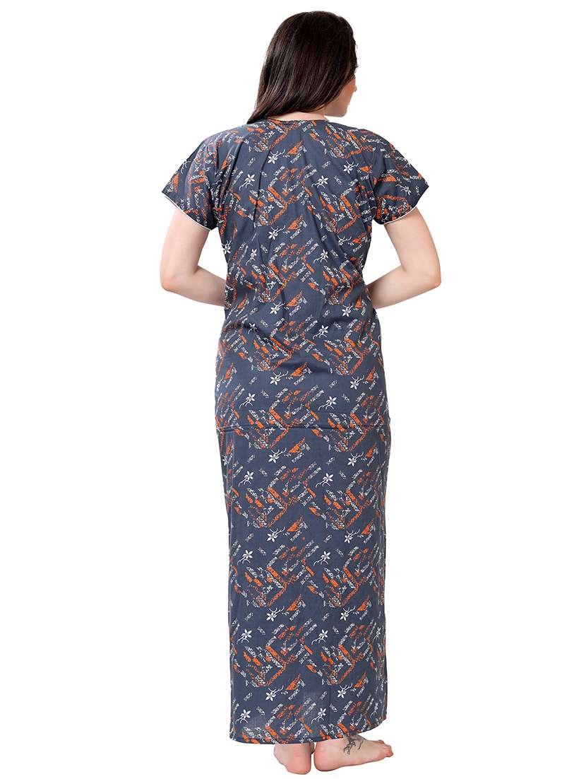 women round neck printed nighty - 21466475 -  Standard Image - 3