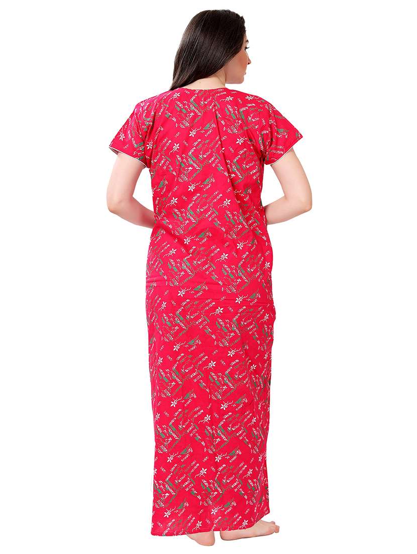 women round neck printed nighty - 21466477 -  Standard Image - 3