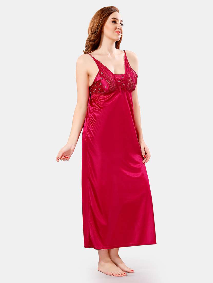 women printed nighty with robe - 21466489 - Standard Image - 3
