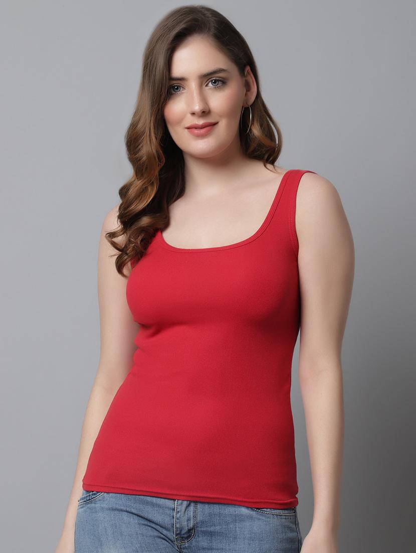 red cotton tank  top - 21466551 -  Zoom Image - 0