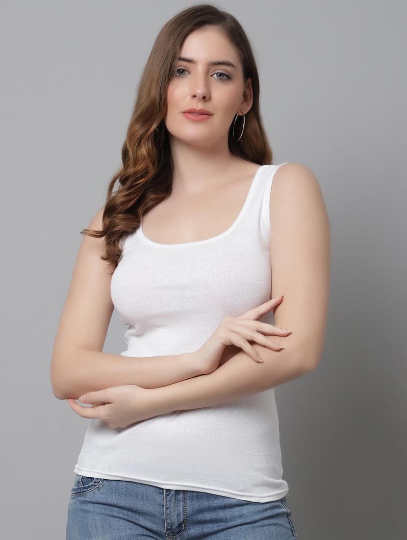 women solid cotton tank top - 21466553 - Zoom Image - 0