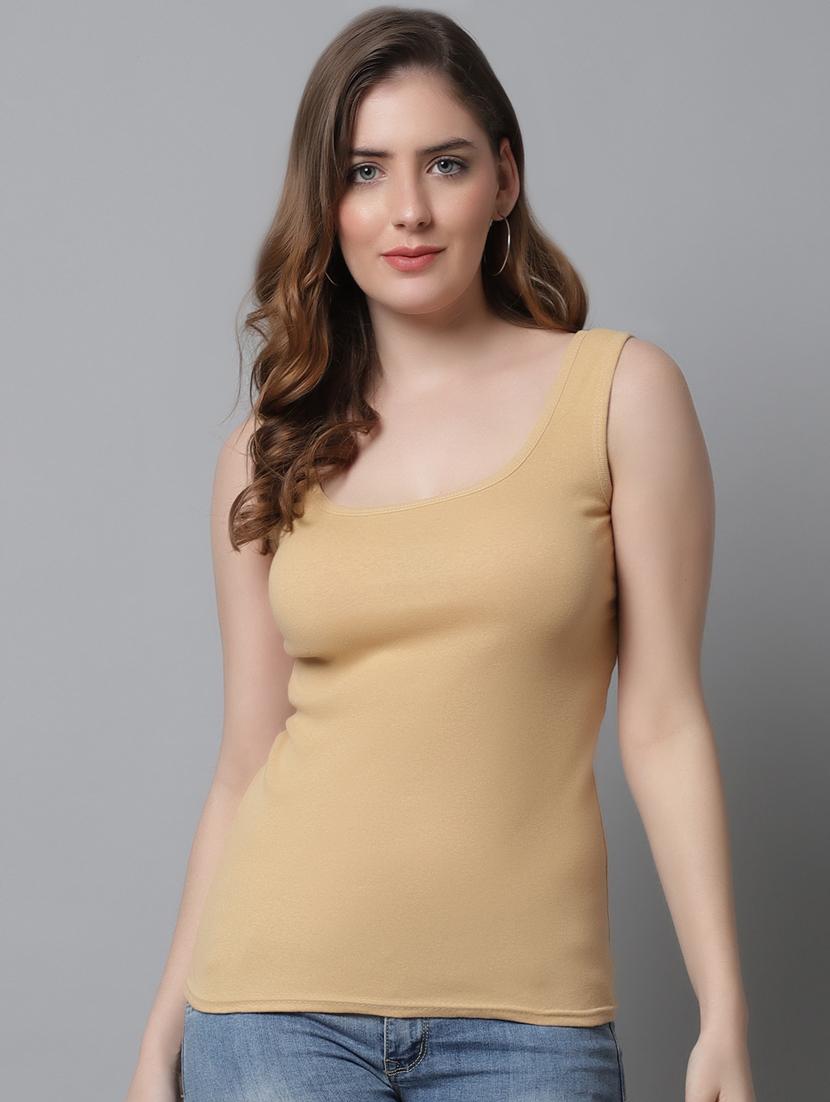 women solid cotton tank top - 21466555 -  Zoom Image - 0