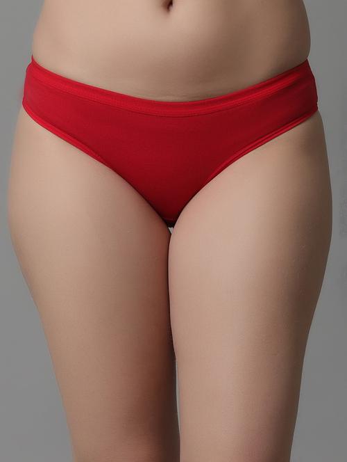 red cotton regular panty - 21466562 - Standard Image - 0