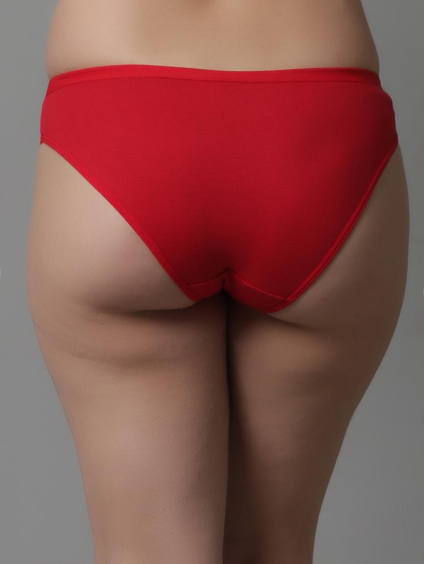 red cotton regular panty - 21466562 - Standard Image - 3