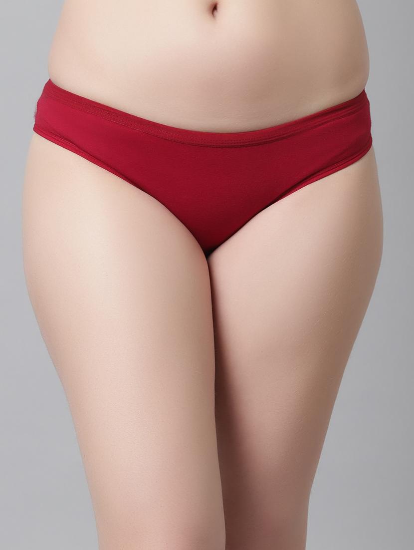maroon cotton regular panty - 21466563 -  Zoom Image - 0