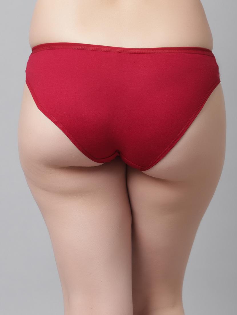 maroon cotton regular panty - 21466563 - Standard Image - 3