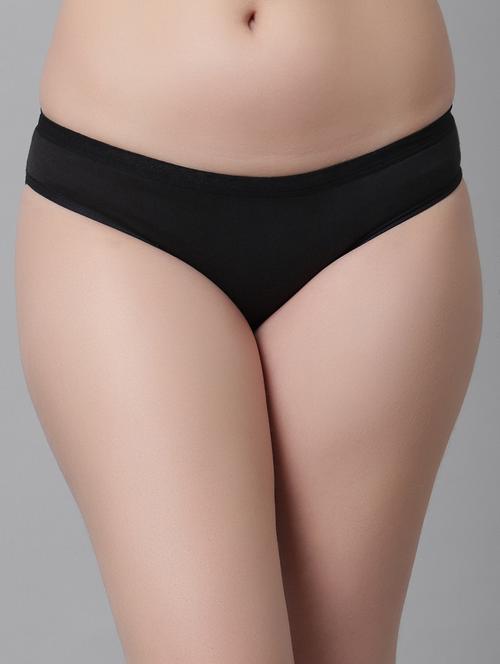 black cotton regular panty - 21466565 - Standard Image - 0