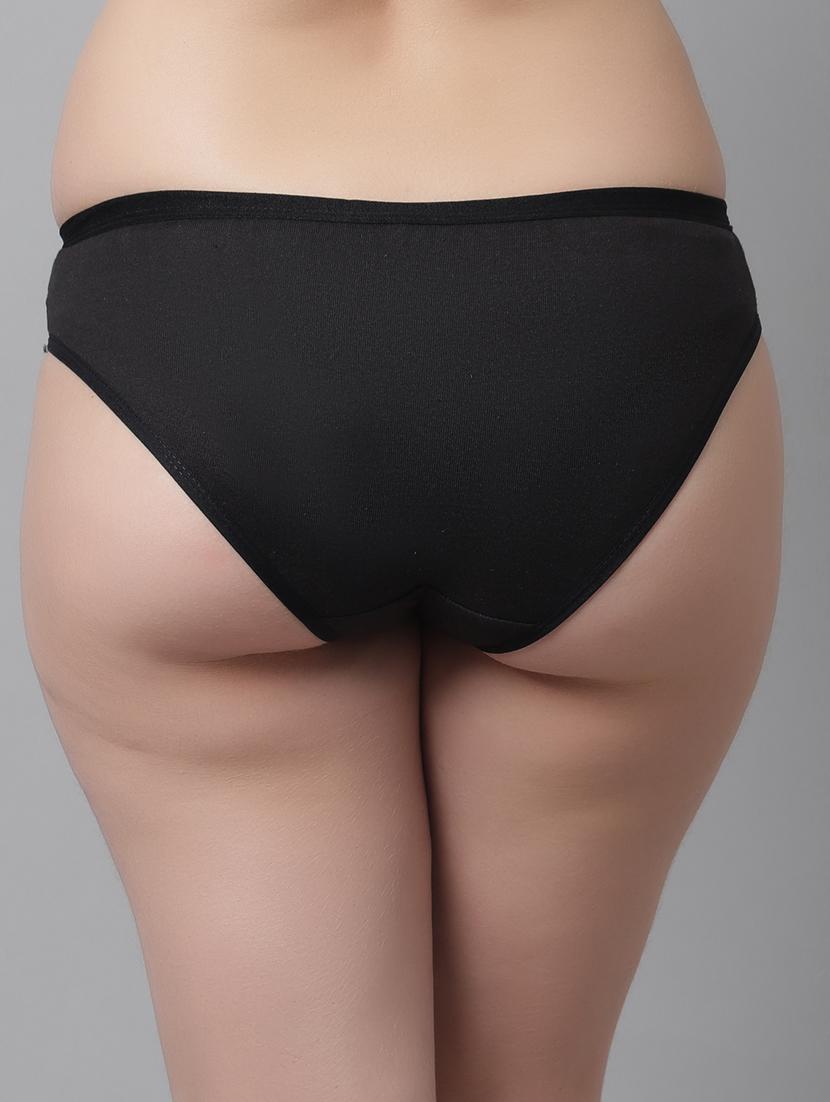 black cotton regular panty - 21466565 - Standard Image - 3