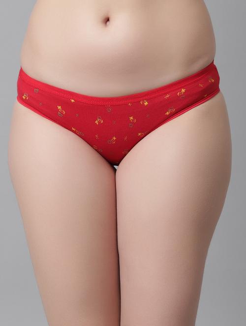 red cotton regular panty - 21466567 - Standard Image - 0