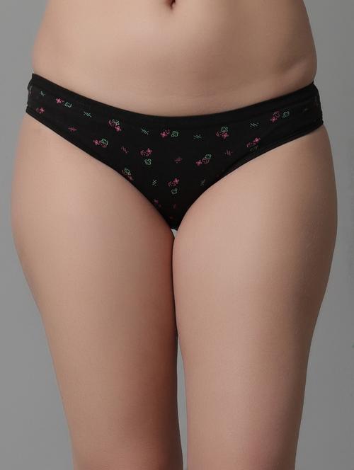 black cotton regular panty - 21466569 - Standard Image - 0