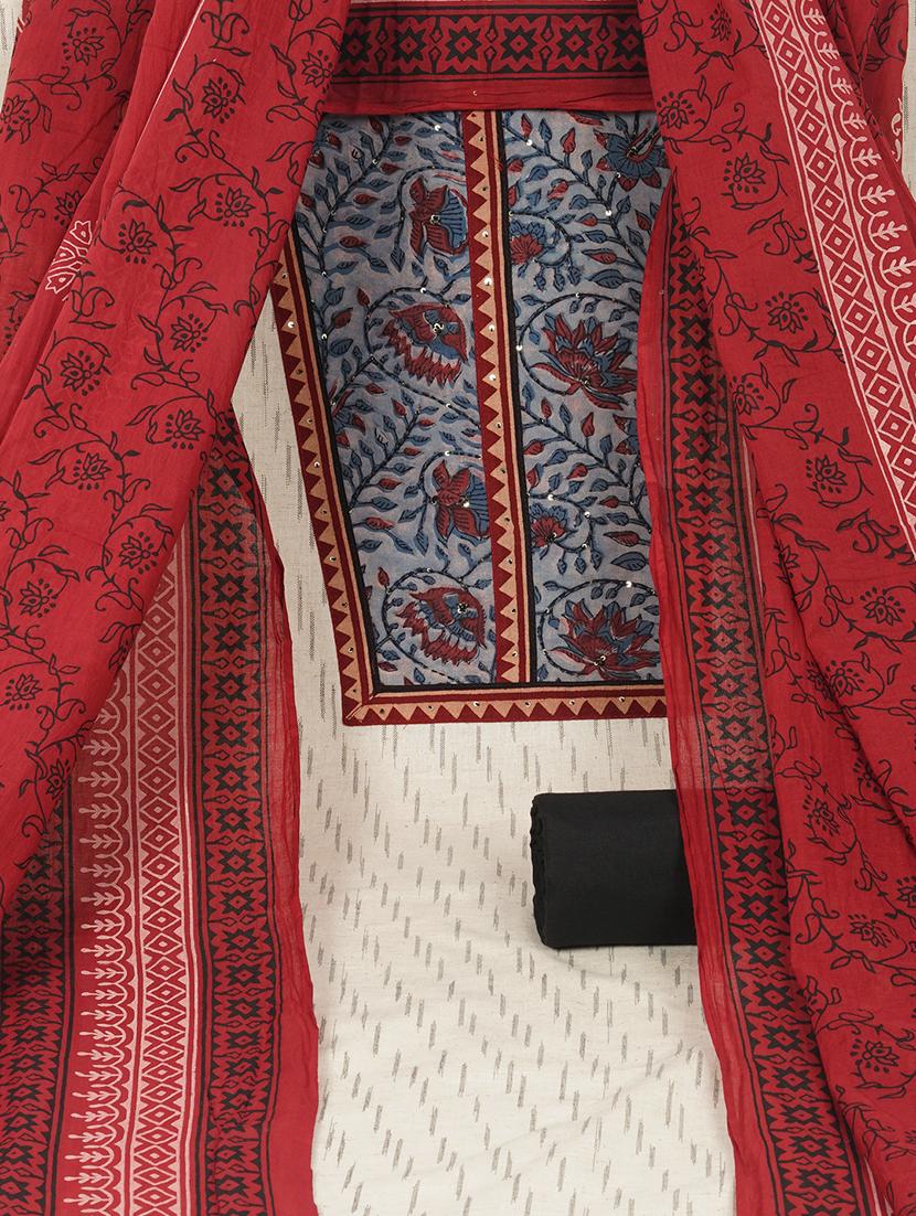 women self design unstitched suit set