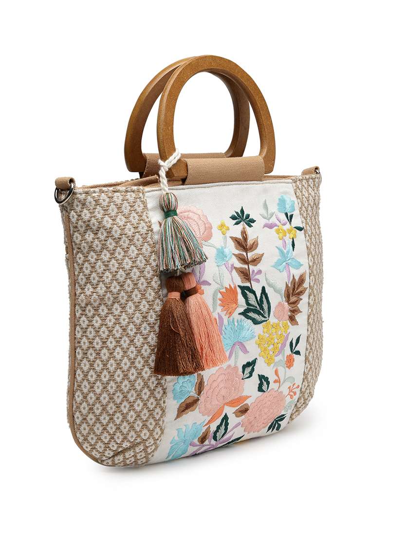 Women Cotton Embroidered Handbag