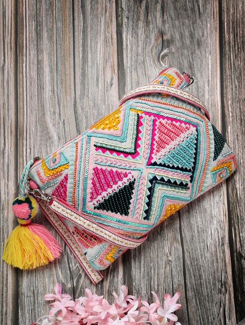 women cotton embellished sling bag - 21466988 -  Standard Image - 0