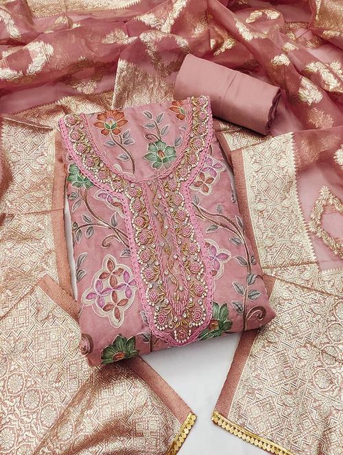 women embroidered unstitched suit set - 21467447 -  Standard Image - 0