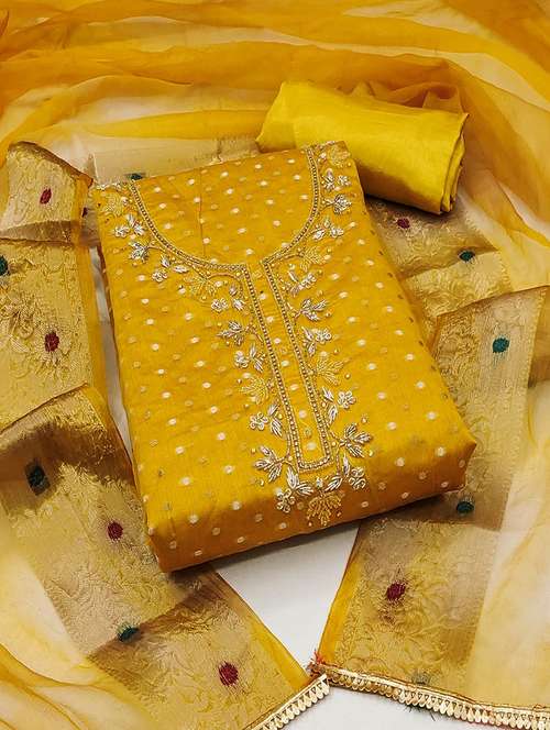 women embroidered unstitched suit set - 21467469 -  Standard Image - 0