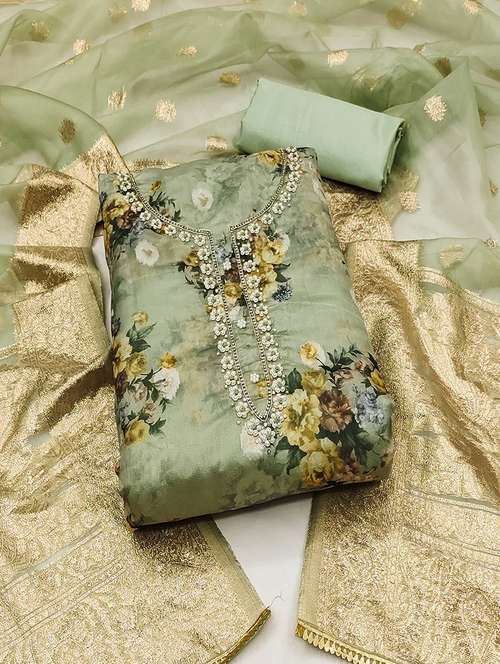 women embroidered unstitched suit set - 21467482 -  Standard Image - 0
