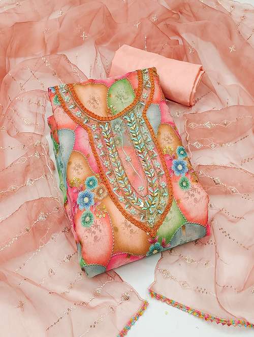 women embroidered unstitched suit set - 21467505 -  Standard Image - 0
