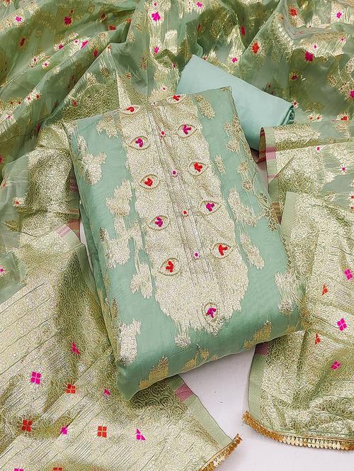 women zari work unstitched suit set - 21467524 - Standard Image - 0