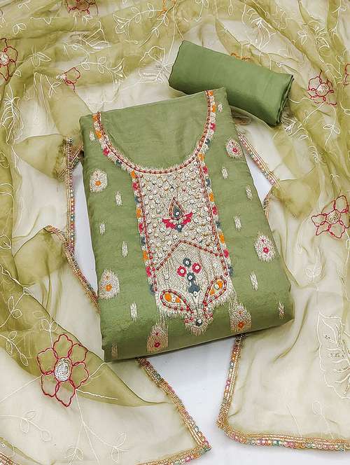 women zari work unstitched suit set - 21467550 -  Standard Image - 0