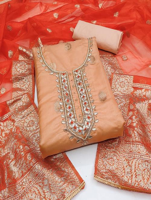 women embroidered unstitched suit set - 21467569 - Standard Image - 0