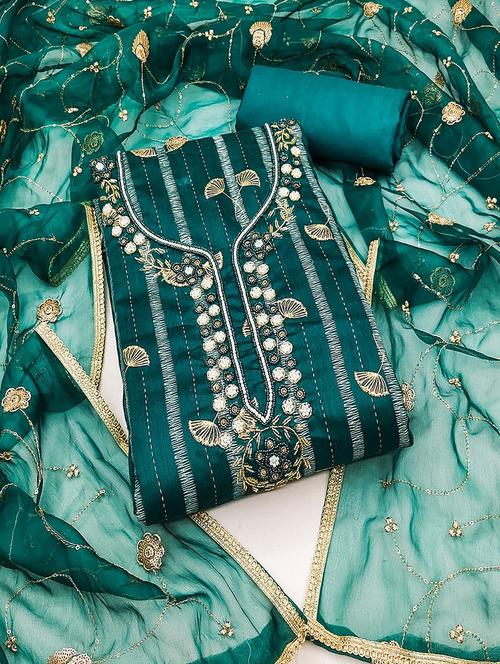 women embroidered unstitched suit set - 21467581 -  Standard Image - 0