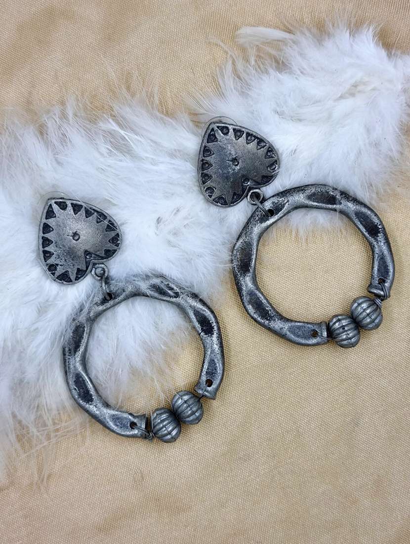 silver zinc hoop earring - 21467678 -  Zoom Image - 0