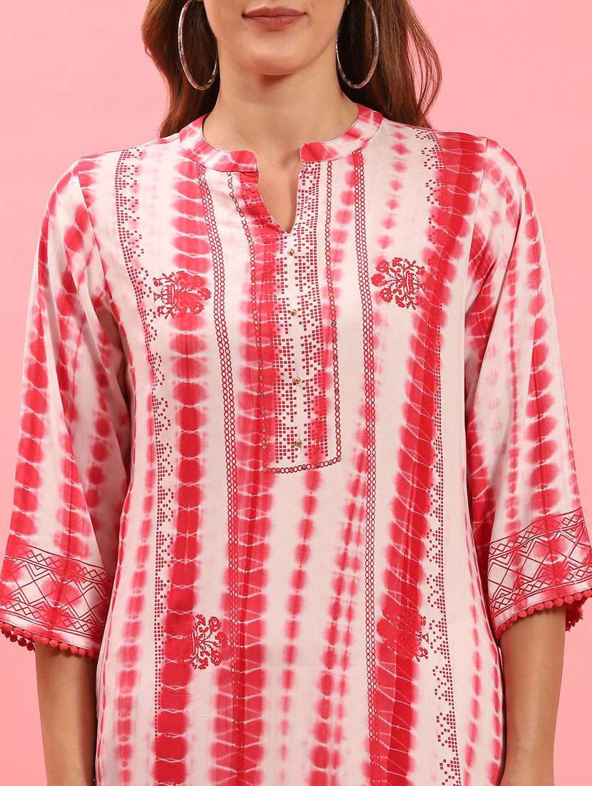 women off white rayon straight kurta - 21468086 - Standard Image - 5