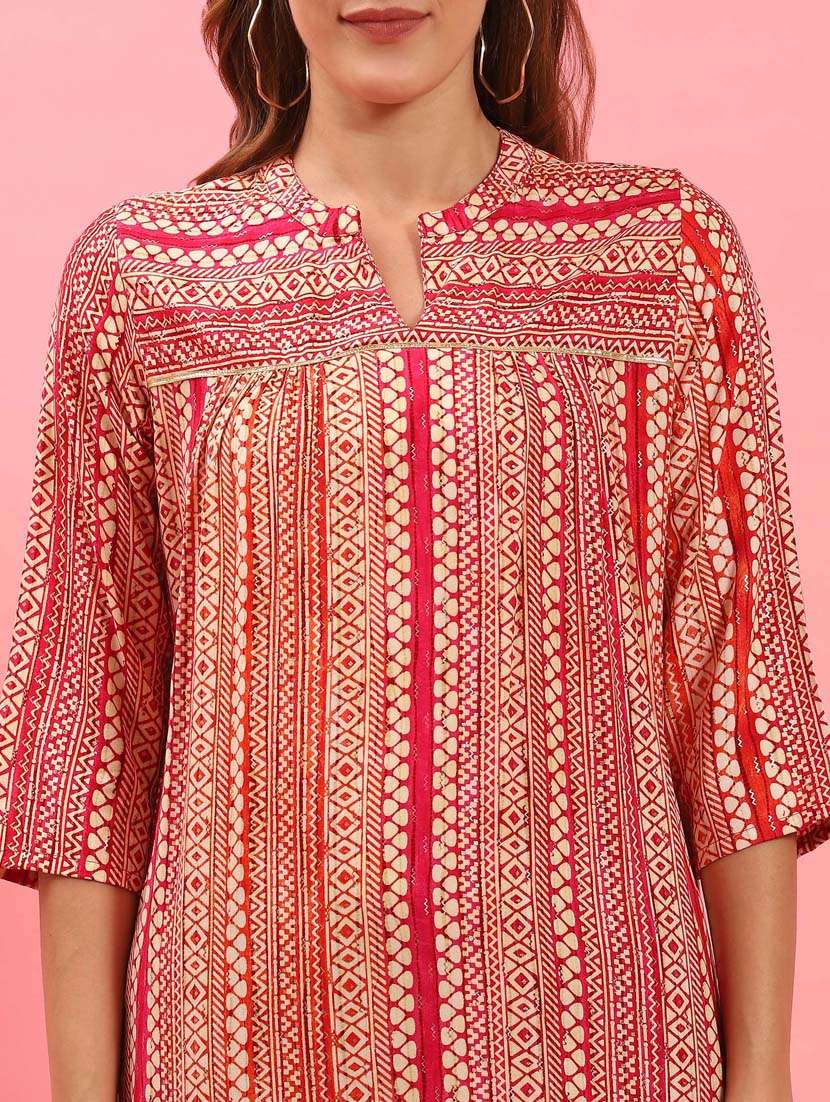 women beige rayon straight kurta - 21468090 -  Standard Image - 5