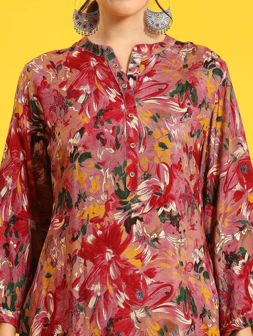 women multi color floral printed straight kurta - 21468123 -  Standard Image - 5