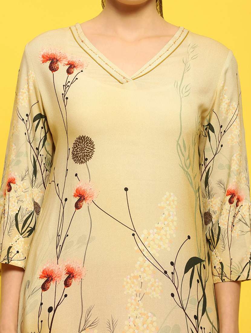 women olive rayon a-line kurta - 21468128 -  Standard Image - 5