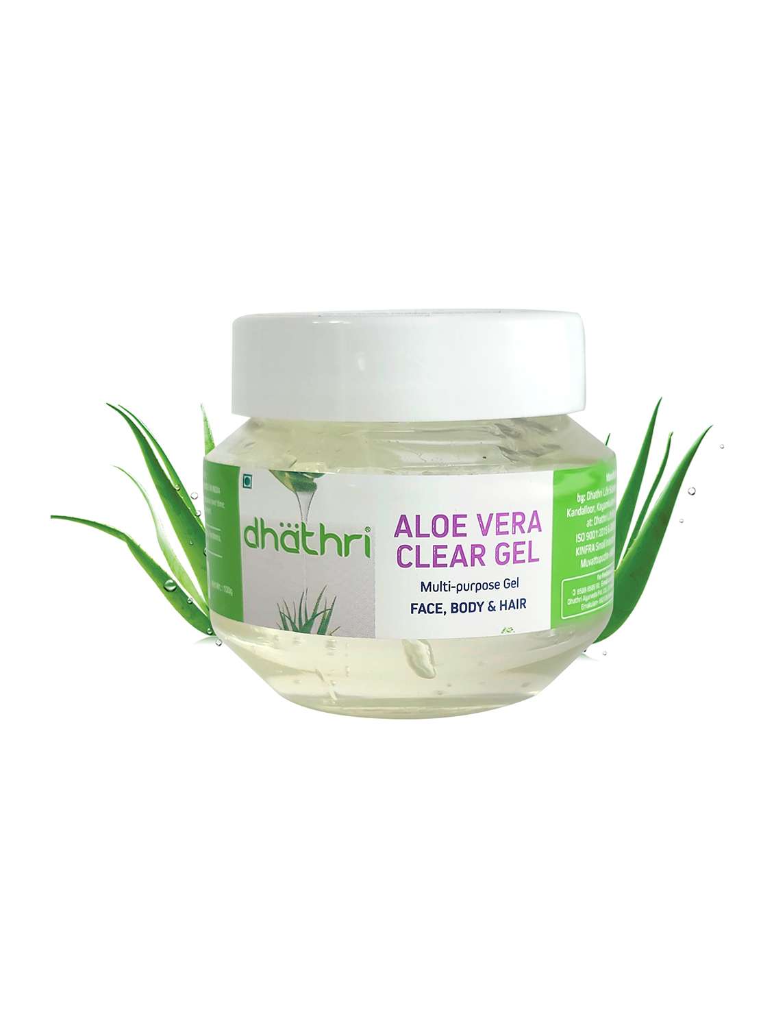 dhathri aloe vera clear gel is a multi-purpose beauty gel enriched with pure aloe vera