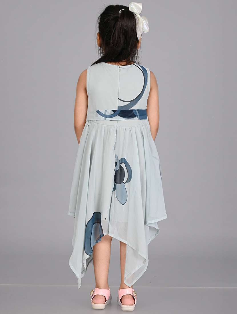girl printed sleeveless polyester frock - 21468200 - Standard Image - 3