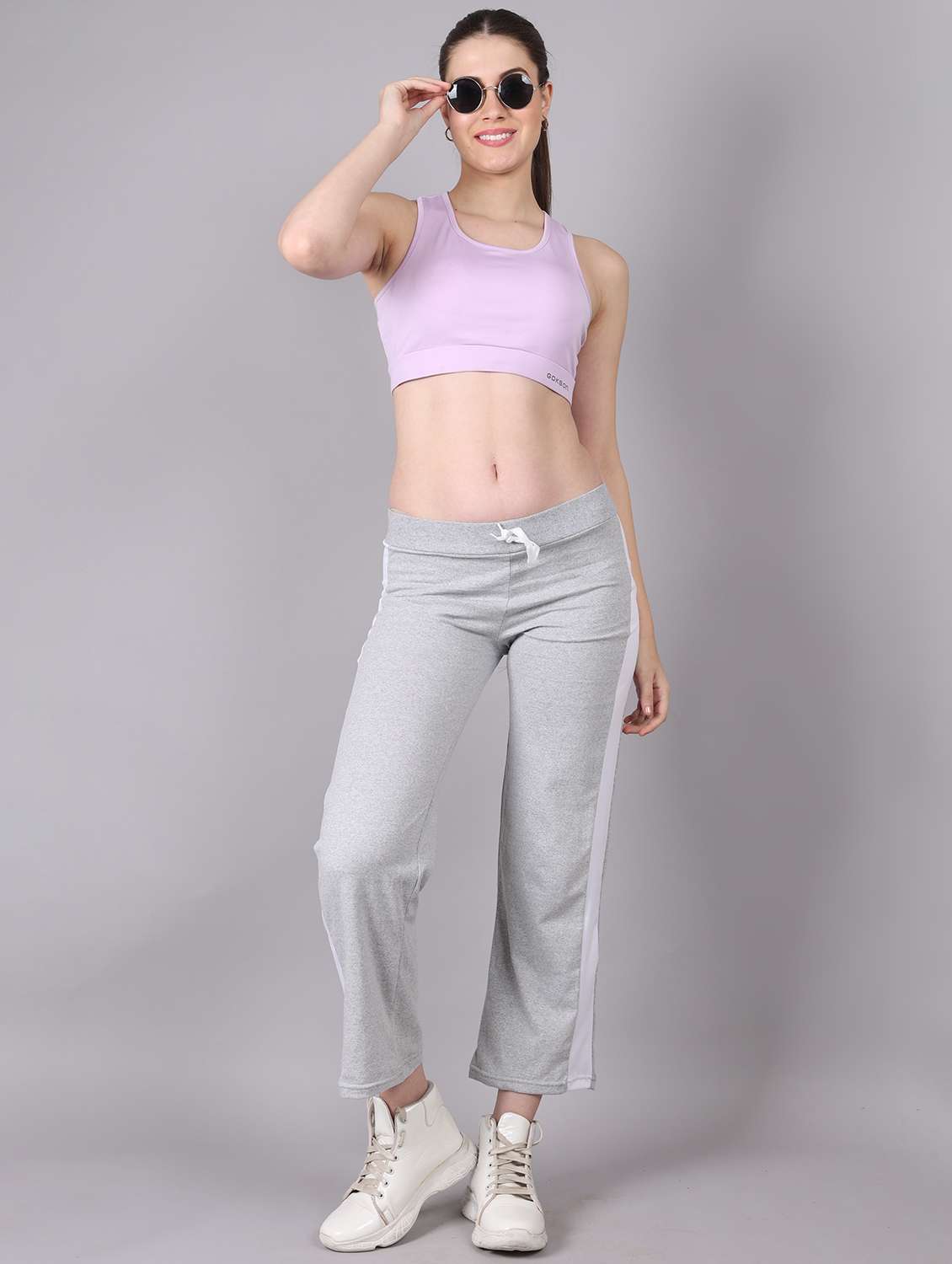 women tapered mid rise track pant - 21468203 - Standard Image - 3