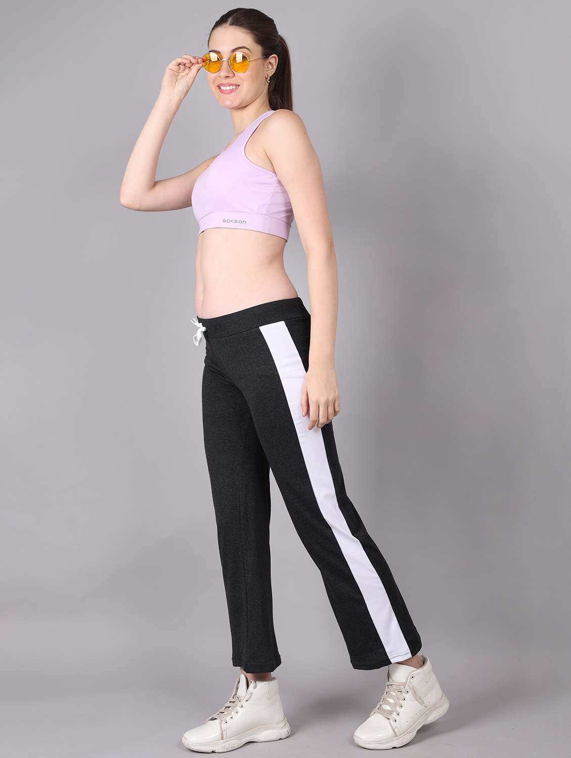 women tapered mid rise track pant - 21468204 -  Standard Image - 3