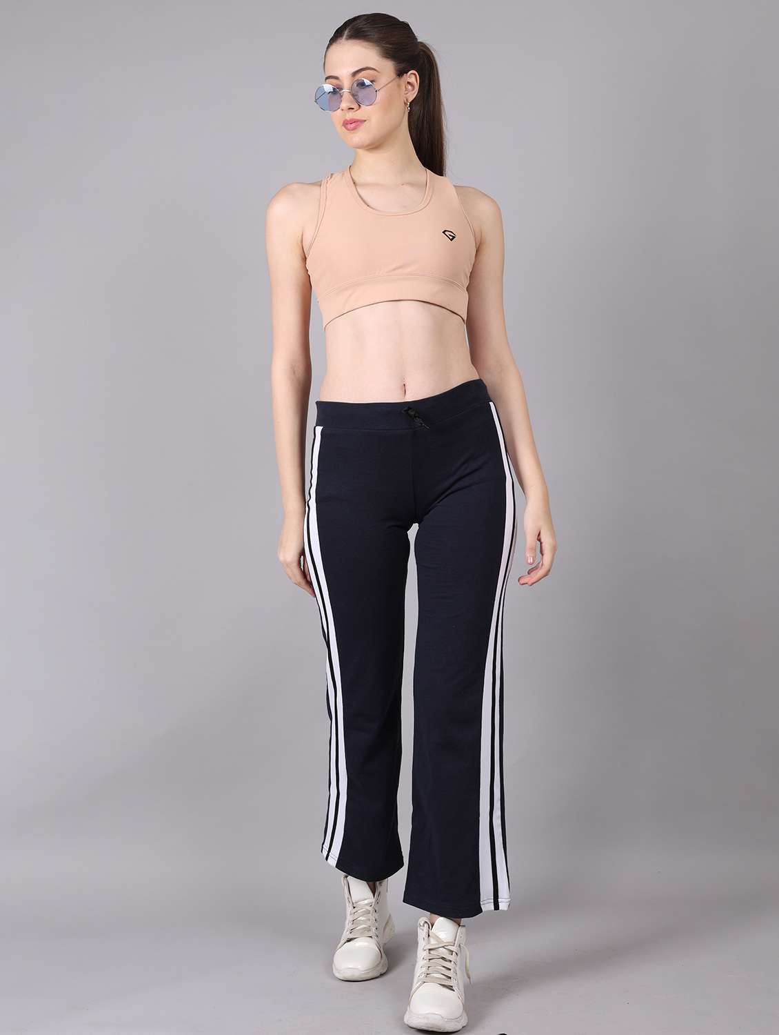 women tapered mid rise track pant - 21468206 -  Standard Image - 3