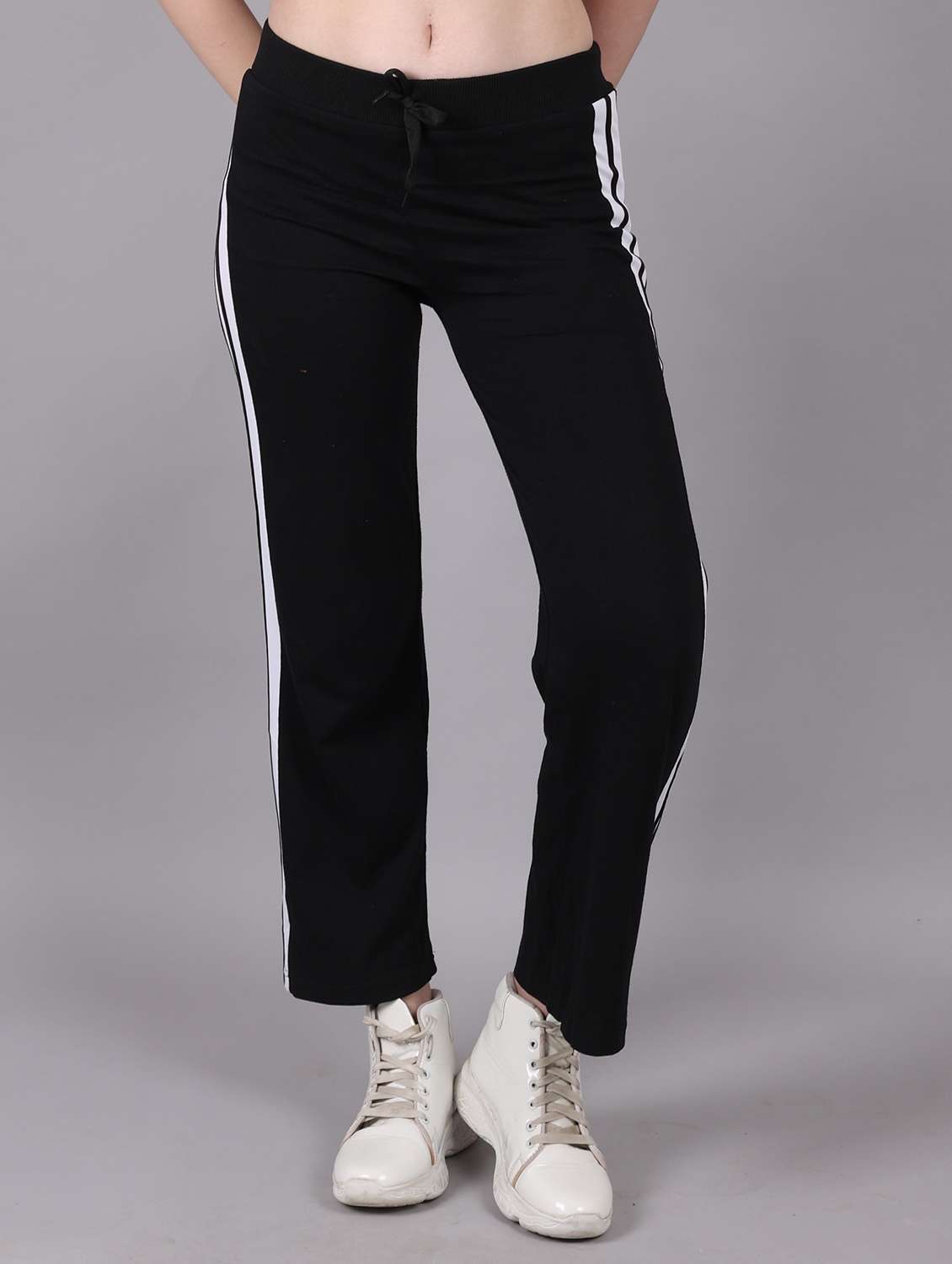 women tapered mid rise track pant