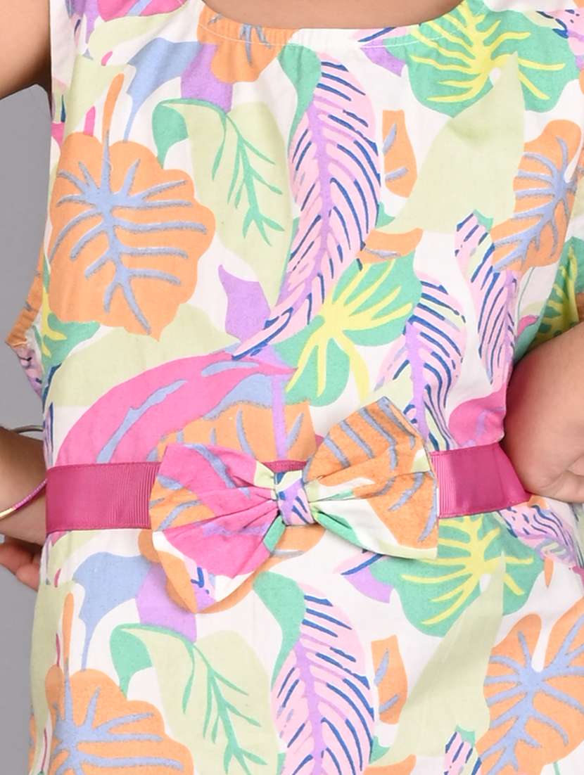 girl printed sleeveless polyester frock - 21468218 -  Standard Image - 3