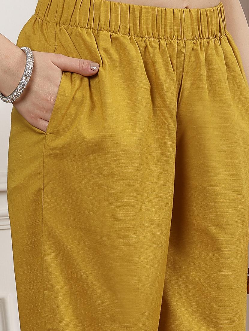 women mustard kurta palazzo set - 21468580 - Standard Image - 5