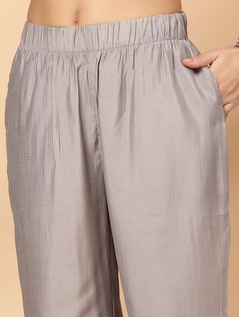 women grey kurta palazzo set  - 21468583 -  Standard Image - 5