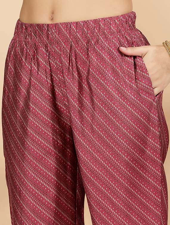 women peach kurta palazzo set - 21468589 -  Standard Image - 5