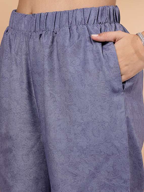 women blue kurta palazzo set - 21468591 -  Standard Image - 5