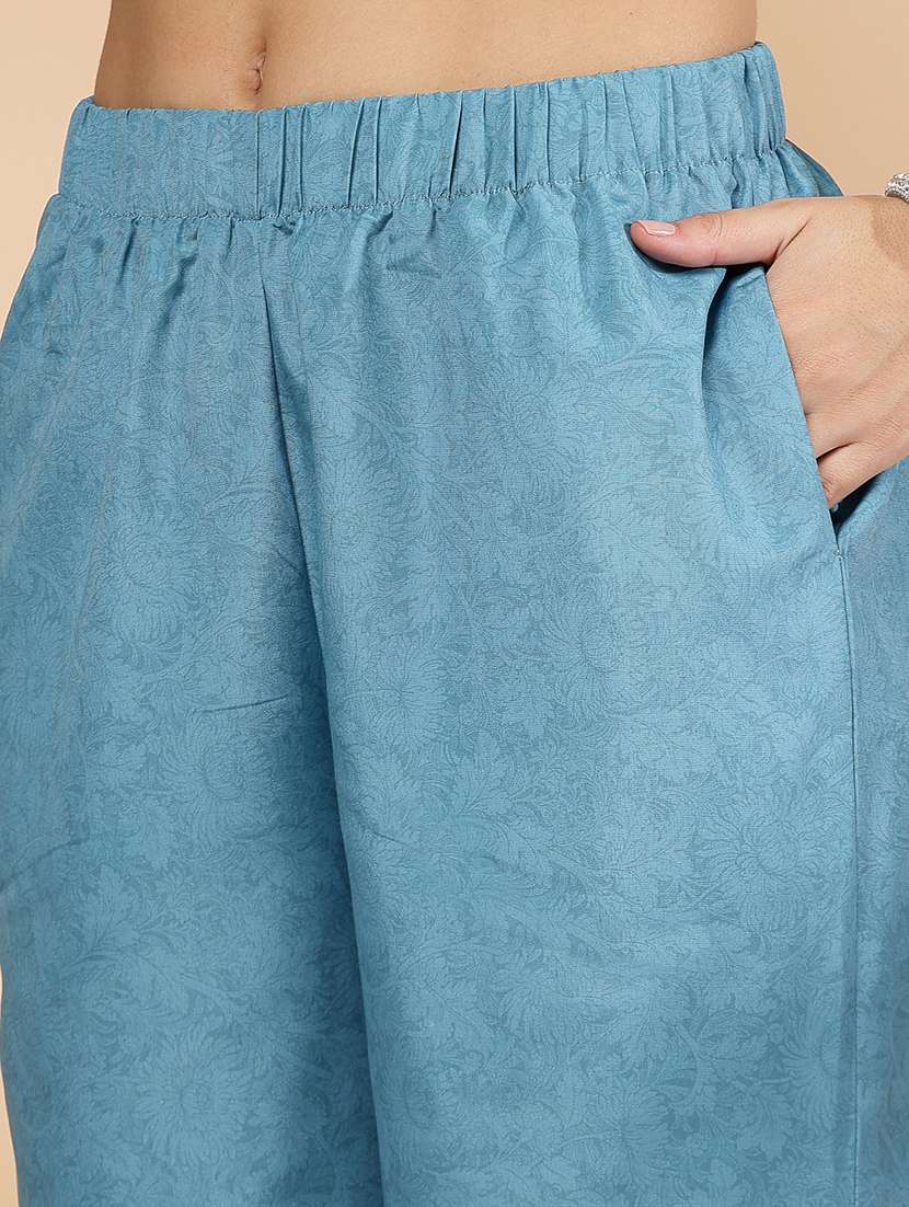 women light blue floral printed kurta pant set  - 21468592 -  Standard Image - 5