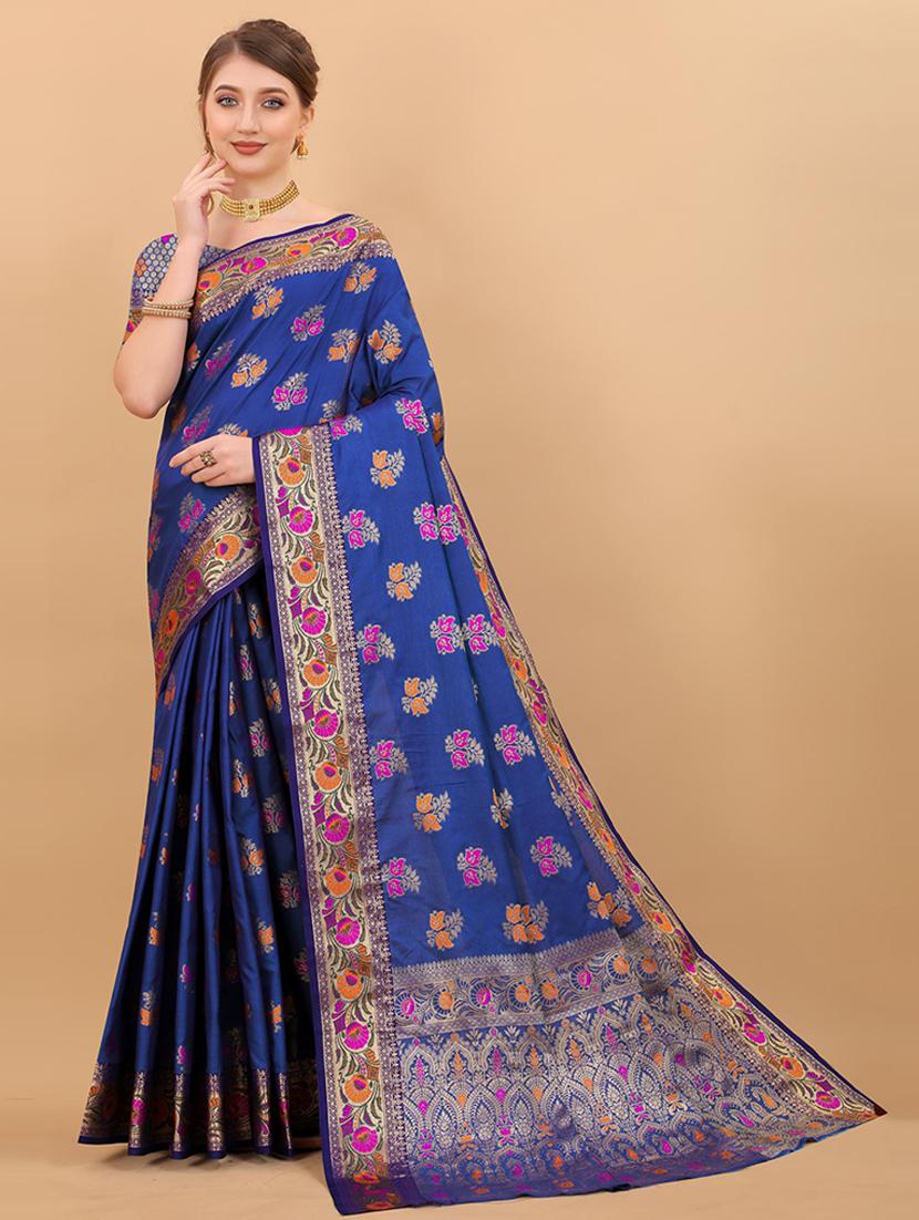 women self design banarasi saree with blouse - 21468841 - Zoom Image - 0